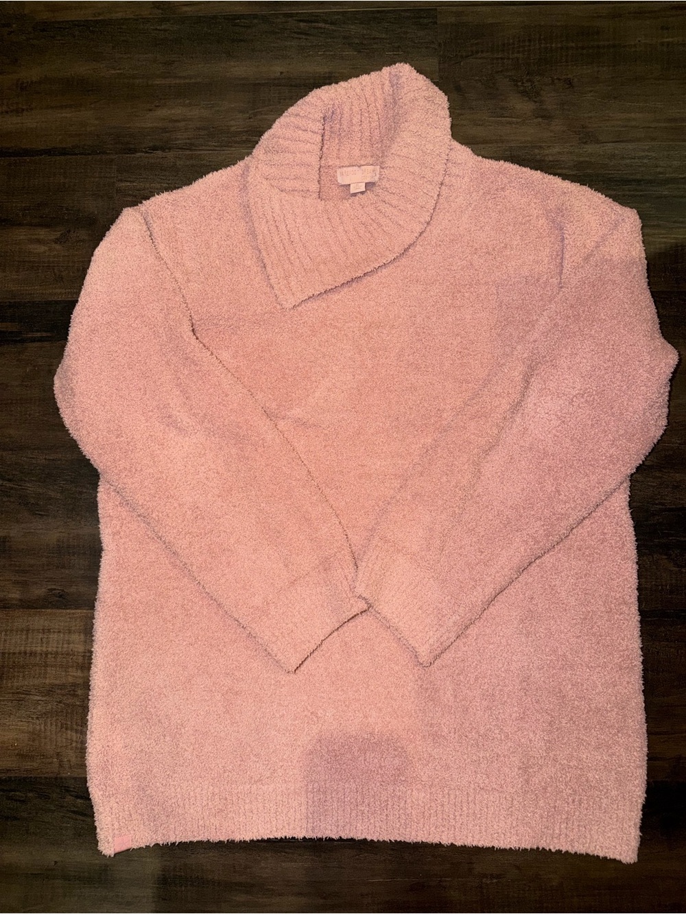 Barefoot Dreams CozyChic Cowl Neck Sweater - Blush Pink